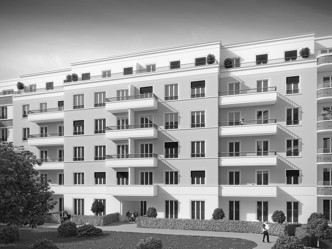 Wohnhaus mit Hofdurchgang, Döringstraße 5, Berlin, Innenhof, Rendering
