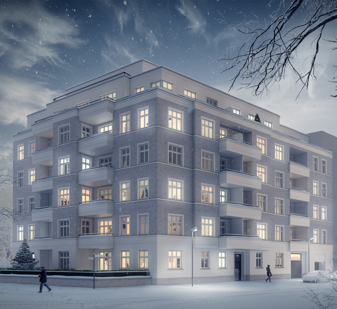 Wohnhaus an der Modersohnbrücke, Revaler Straße 19, Berlin, Rendering