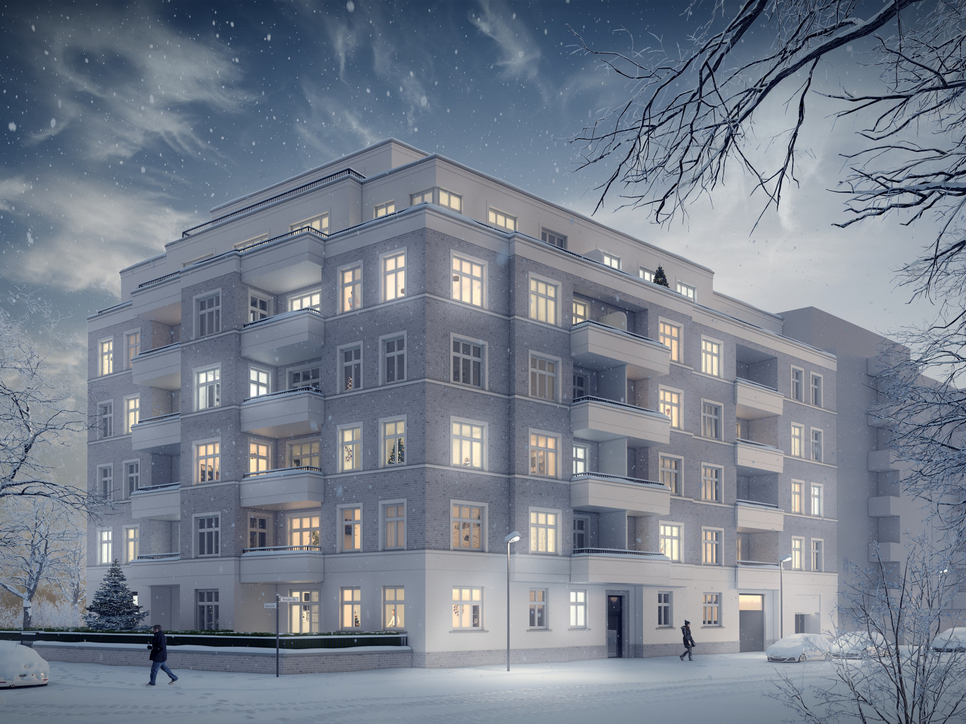 Wohnhaus an der Modersohnbrücke, Revaler Straße 19, Berlin, Rendering