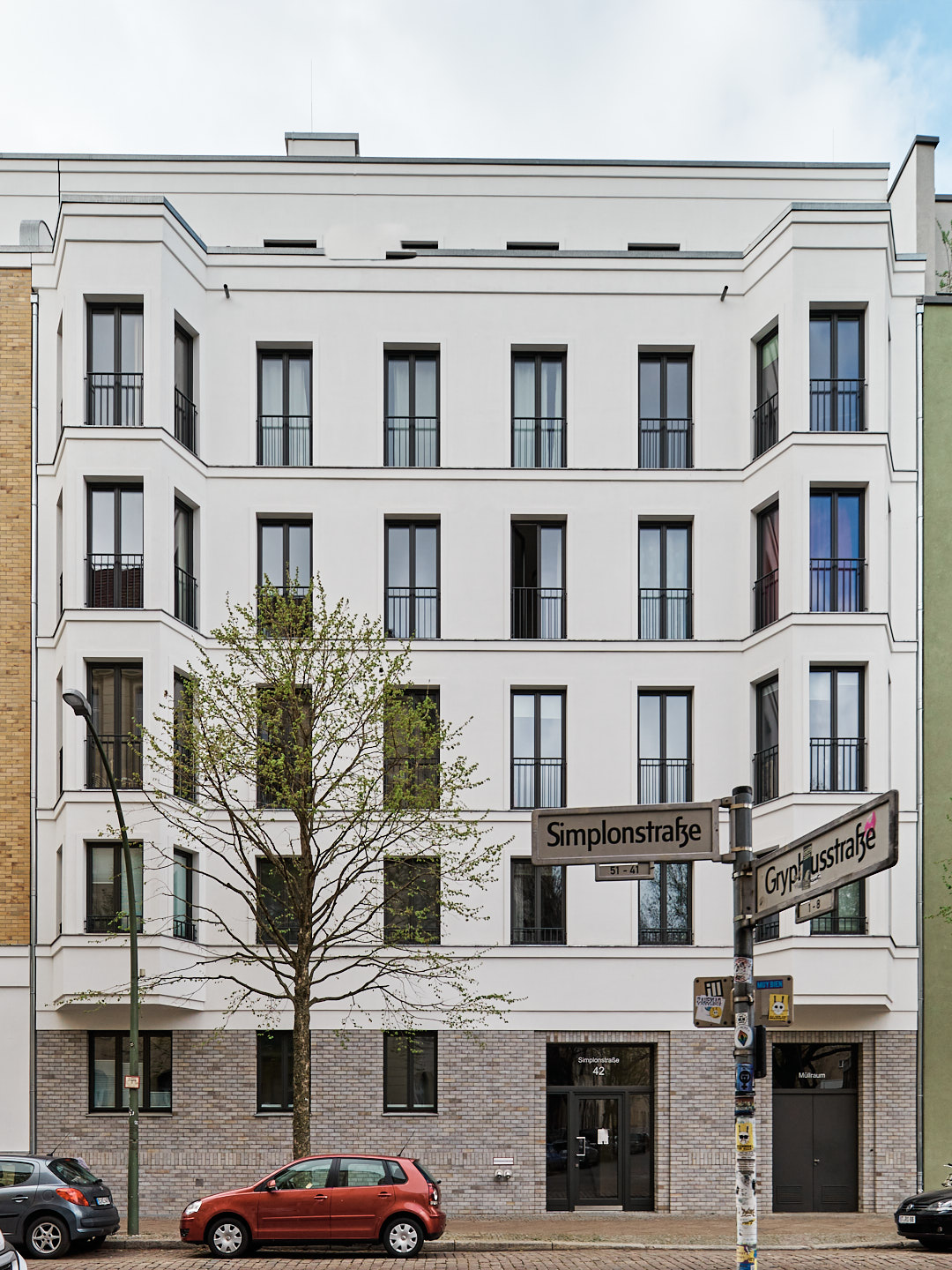 Fertigstellung Döringstraße, Ecke Gryphiusstraße, Fassade Simplonstraße 42, Berlin